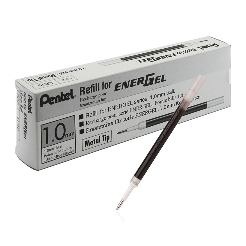 Ruột bút gel Pentel LR10 1,0mm (Đen)